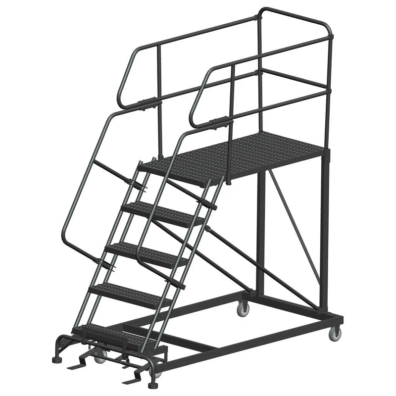 ballymore single entry work platforms calosha 5 step 38 in wide base 48 in deep platform serrated tread