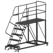 Ballymore Single Entry Work Platforms, CALOSHA, 5 Step, 38 In Wide Base, 60 in Deep Platform, Serrated Tread