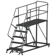 Ballymore Single Entry Work Platforms, CALOSHA, 5 Step, 38 In Wide Base, 72 in Deep Platform, Serrated Tread