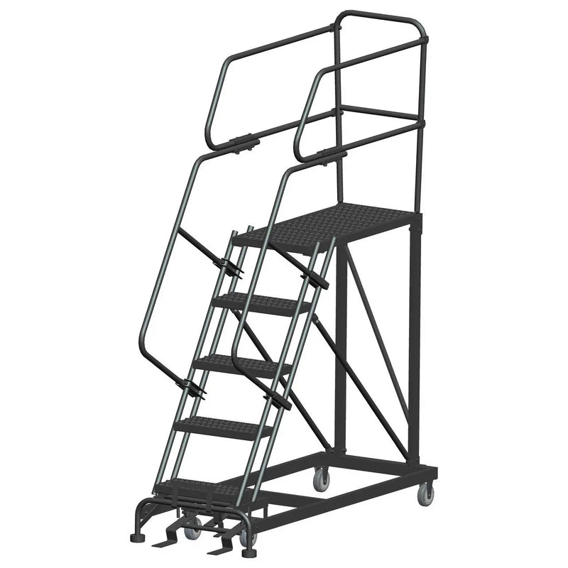 Ballymore Single Entry Work Platforms, CALOSHA, 50° Incline, 5 Step, 33 In Wide Base, 36 in Deep Platform, Serrated Trea