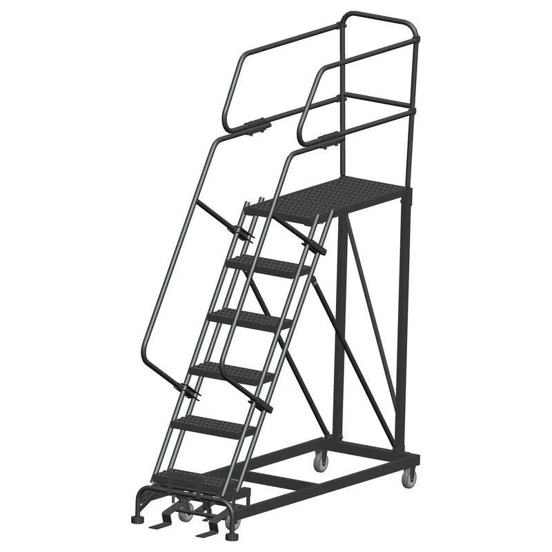 Ballymore Single Entry Work Platforms, CALOSHA, 6 Step, 33 In Wide Base, 36 in Deep Platform, Serrated Tread