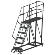 Ballymore Single Entry Work Platforms, CALOSHA, 6 Step, 33 In Wide Base, 60 in Deep Platform, Serrated Tread