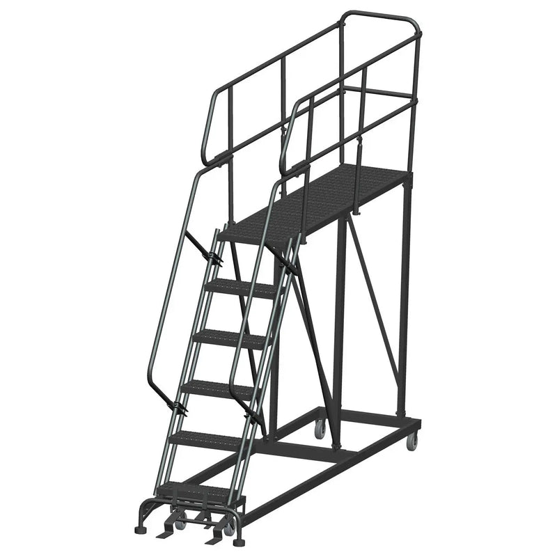 ballymore single entry work platforms calosha 6 step 33 in wide base 72 in deep platform serrated tread