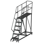 Ballymore Single Entry Work Platforms, CALOSHA, 6 Step, 33 In Wide Base, 72 in Deep Platform, Serrated Tread