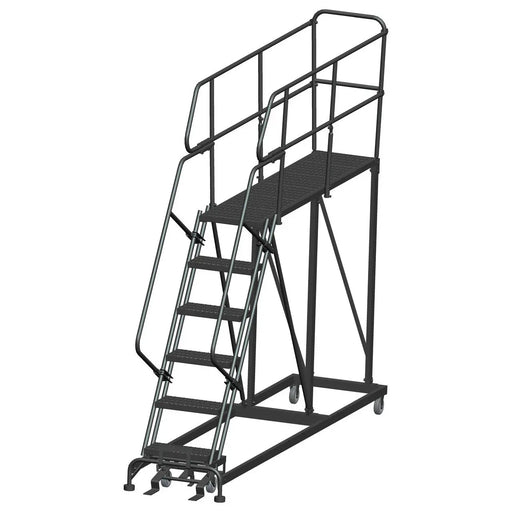 Ballymore Single Entry Work Platforms, CALOSHA, 6 Step, 33 In Wide Base, 72 in Deep Platform, Serrated Tread