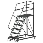 Ballymore Single Entry Work Platforms, CALOSHA, 6 Step, 38 In Wide Base, 36 in Deep Platform, Serrated Tread