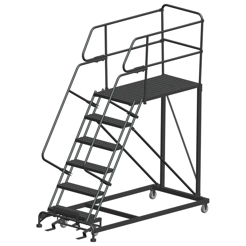 ballymore single entry work platforms calosha 6 step 38 in wide base 48 in deep platform serrated tread