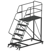 Ballymore Single Entry Work Platforms, CALOSHA, 6 Step, 38 In Wide Base, 48 in Deep Platform, Serrated Tread