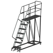 Ballymore Single Entry Work Platforms, CALOSHA, 7 Step, 33 In Wide Base, 60 in Deep Platform, Serrated Tread