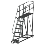 Ballymore Single Entry Work Platforms, CALOSHA, 7 Step, 33 In Wide Base, 72 in Deep Platform, Serrated Tread