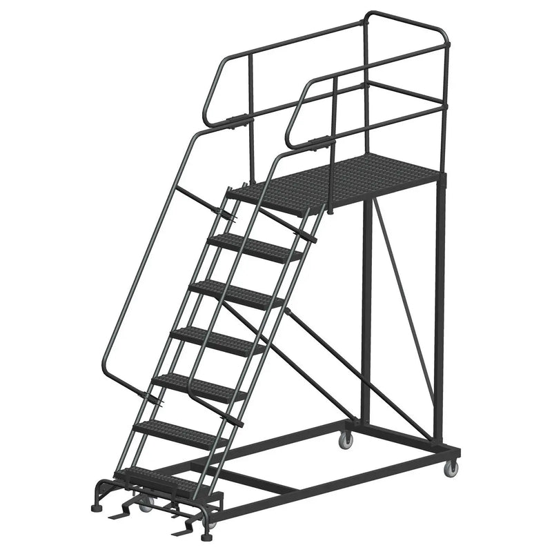 ballymore single entry work platforms calosha 7 step 38 in wide base 48 in deep platform serrated tread