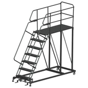 Ballymore Single Entry Work Platforms, CALOSHA, 7 Step, 38 In Wide Base, 60 in Deep Platform, Serrated Tread