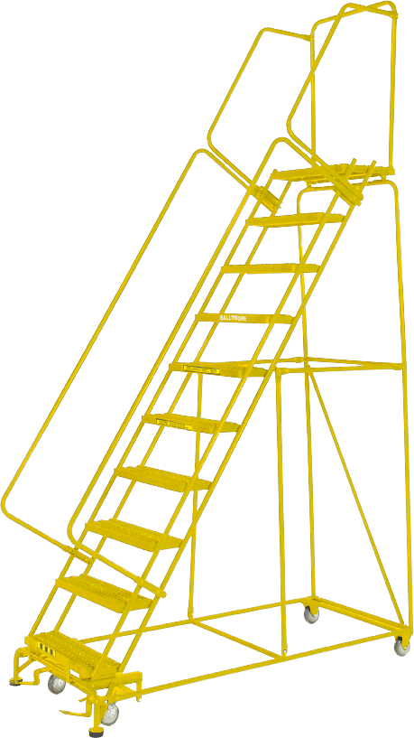 Ballymore Steel Rolling Ladder - Safety Yellow Ballymore