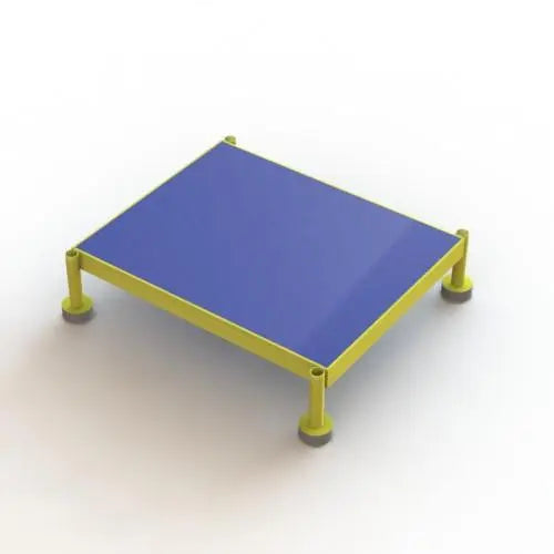 Ballymore Tri-Arc Adjustable Height Work Platform: 1 Steps, 9" To 14", 19" Platform Wide, Yellow/Blue Ballymore