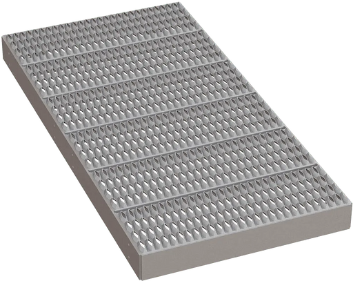 Ballymore Tri-Arc Platform Unit: Serrated, 4 In Overall Height, 60 In Platform Lg, 30 In Platform Wide, Aluminum Ballymore
