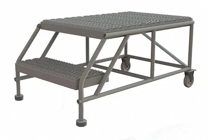 Ballymore Tri-Arc Rolling Work Platform: 2 Steps, 20 In, 24 In Platform Wide, 35 In Platform Deep, Gray, Steel Ballymore