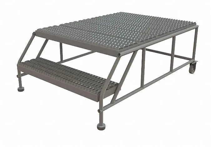 Ballymore Tri-Arc Rolling Work Platform: 2 Steps, 20 In, 36 In Platform Wide, 47 In Platform Deep, Gray, Steel Ballymore
