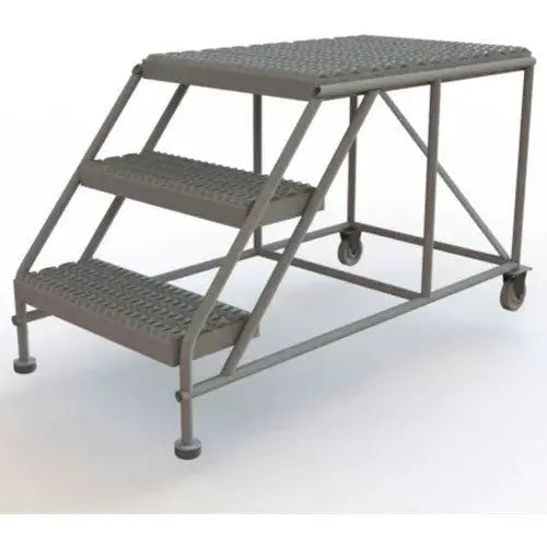 Ballymore Tri-Arc Rolling Work Platform: 3 Steps, 30 In, 24 In Platform Wide, 35 In Platform Deep, Gray, Steel Ballymore