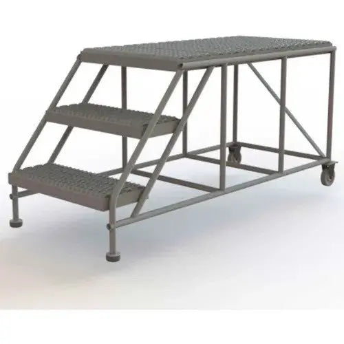 Ballymore Tri-Arc Rolling Work Platform: 3 Steps, 30 In, 24 In Platform Wide, 47 In Platform Deep, Gray, Steel Ballymore