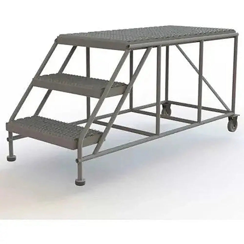 Ballymore Tri-Arc Rolling Work Platform: 3 Steps, 30 In, 24 In Platform Wide, 47 In Platform Deep, Gray, Steel Ballymore