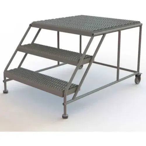 Ballymore Tri-Arc Rolling Work Platform: 3 Steps, 30 In, 36 In Platform Wide, 35 In Platform Deep, Gray, Steel Ballymore