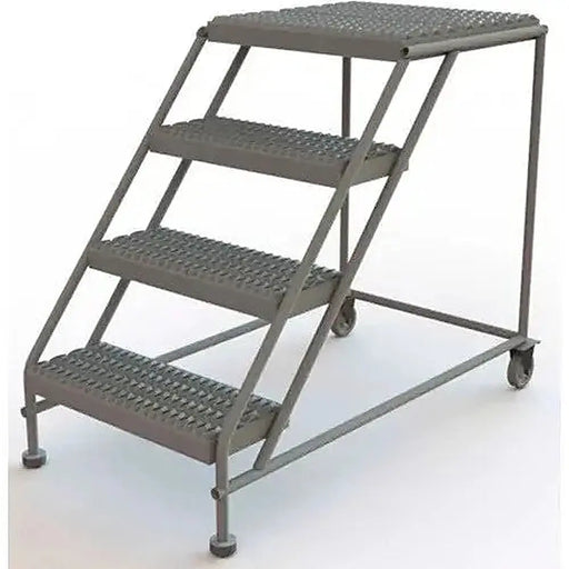 Ballymore Tri-Arc Rolling Work Platform: 4 Steps, 40 In, 24 In Platform Wide, 24 In Platform Deep, Gray, Steel Ballymore