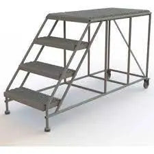 Ballymore Tri-Arc Rolling Work Platform: 4 Steps, 40 In, 24 In Platform Wide, 47 In Platform Deep, Gray, Steel Ballymore