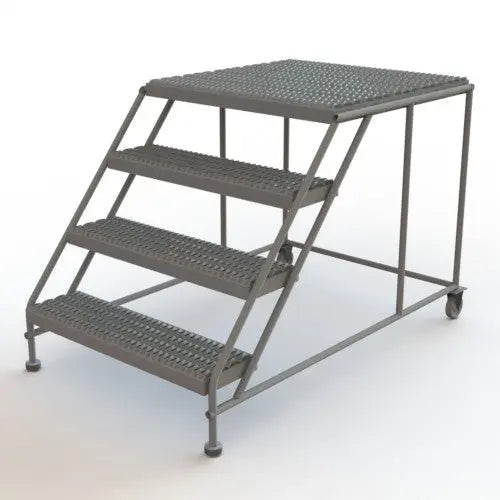 Ballymore Tri-Arc Rolling Work Platform: 4 Steps, 40 In, 36 In Platform Wide, 35 In Platform Deep, Gray, Steel Ballymore