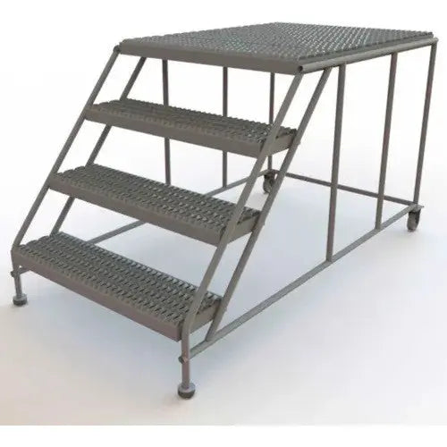 Ballymore Tri-Arc Rolling Work Platform: 4 Steps, 40 In, 36 In Platform Wide, 47 In Platform Deep, Gray, Steel Ballymore