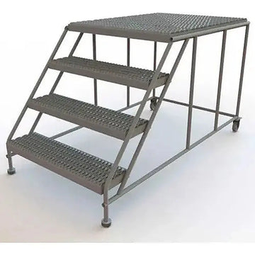 Ballymore Tri-Arc Rolling Work Platform: 4 Steps, 40 In, 36 In Platform Wide, 47 In Platform Deep, Gray, Steel