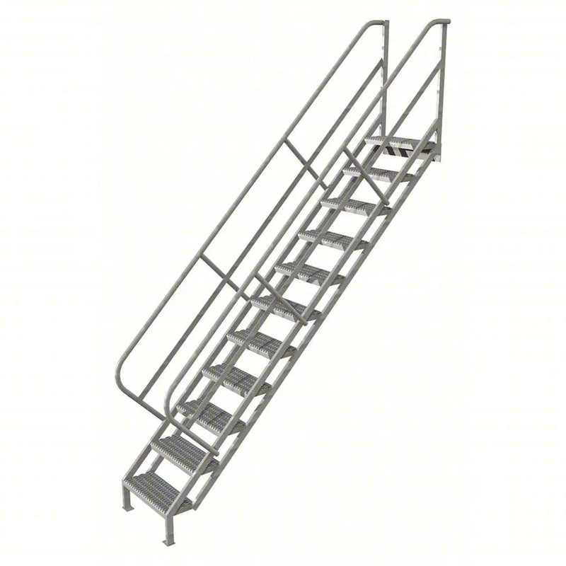 Ballymore Tri-Arc Stair Unit: 104 1/2 In Top Step Height, 142 1/2 In Overall Height, 29 In Overall Wide, 11 Steps, Steel Ballymore