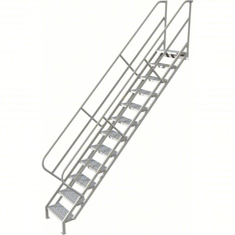 Ballymore Tri-Arc Stair Unit: 114 In Top Step Height, 152 In Overall Height, 29 In Overall Wide, 12 Steps, Perforated Ballymore