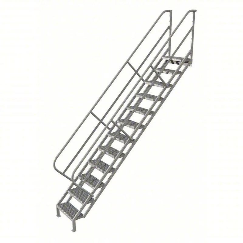 Ballymore Tri-Arc Stair Unit: 114 In Top Step Height, 152 In Overall Height, 29 In Overall Wide, 12 Steps, Serrated Ballymore