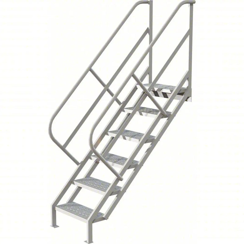 Ballymore Tri-Arc Stair Unit: 57 In Top Step Height, 95 In Overall Height, 29 In Overall Wide, 6 Steps, Perforated Ballymore