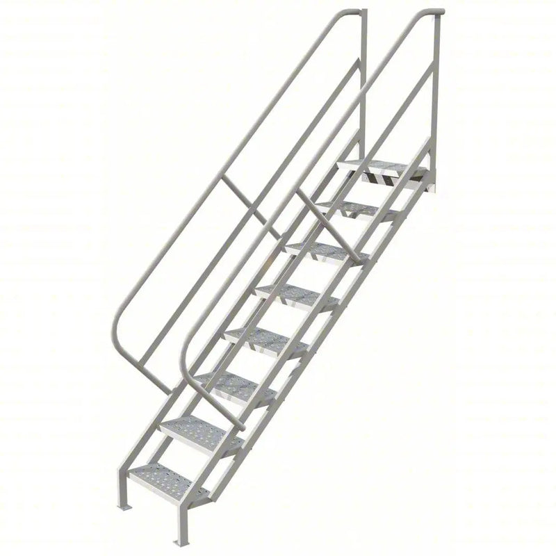 Ballymore Tri-Arc Stair Unit: 76 In Top Step Height, 114 In Overall Height, 29 In Overall Wide, 8 Steps, Perforated Ballymore