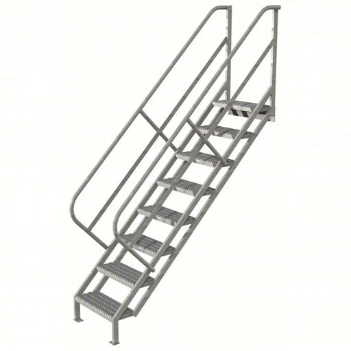 Ballymore Tri-Arc Stair Unit: 76 In Top Step Height, 114 In Overall Height, 29 In Overall Wide, 8 Steps, Serrated Ballymore