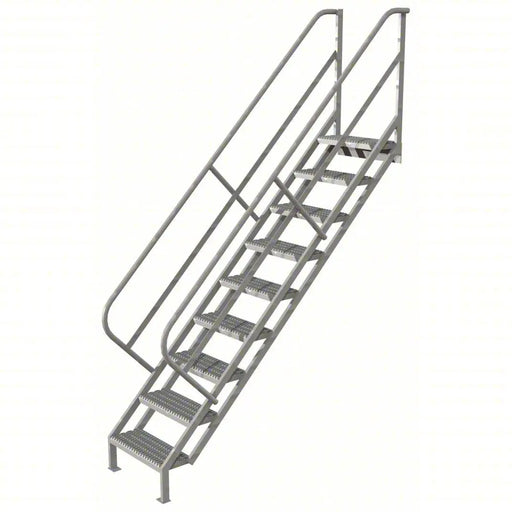 Ballymore Tri-Arc Stair Unit: 85 1/2 In Top Step Height, 123 1/2 In Overall Height, 29 In Overall Wide, 9 Steps, Steel Ballymore