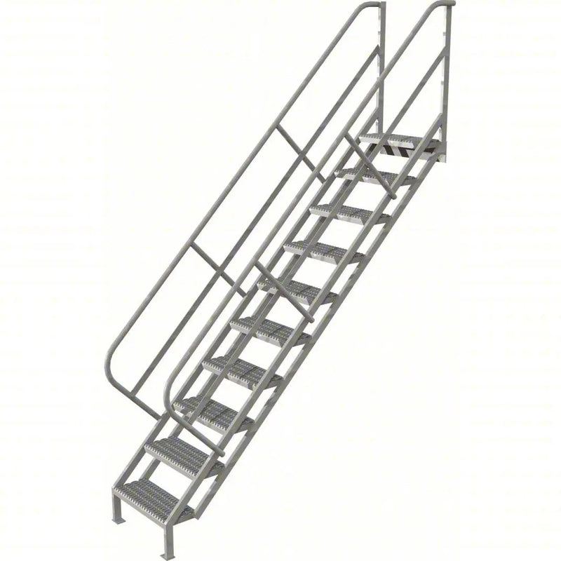 Ballymore Tri-Arc Stair Unit: 95 In Top Step Height, 133 In Overall Height, 29 In Overall Wide, 10 Steps, Serrated Ballymore