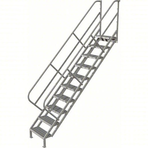 Ballymore Tri-Arc Stair Unit: 95 In Top Step Height, 133 In Overall Height, 29 In Overall Wide, 10 Steps, Serrated Ballymore