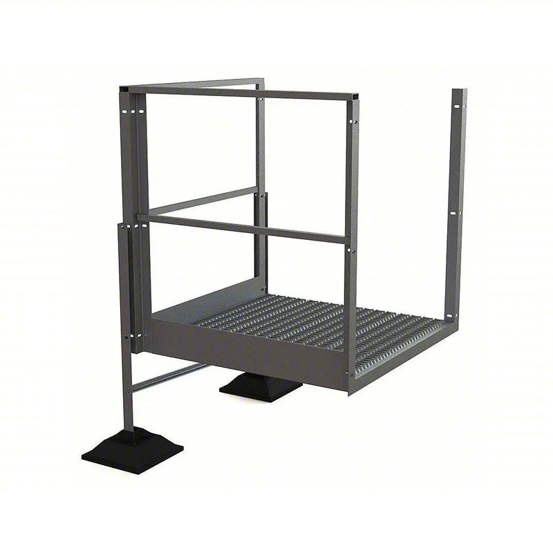 Ballymore Tri-Arc Turn Platform: 17 1/2 in Vertical Clearance, 62 in Overall Height, Serrated, 40 in Platform Lg Ballymore