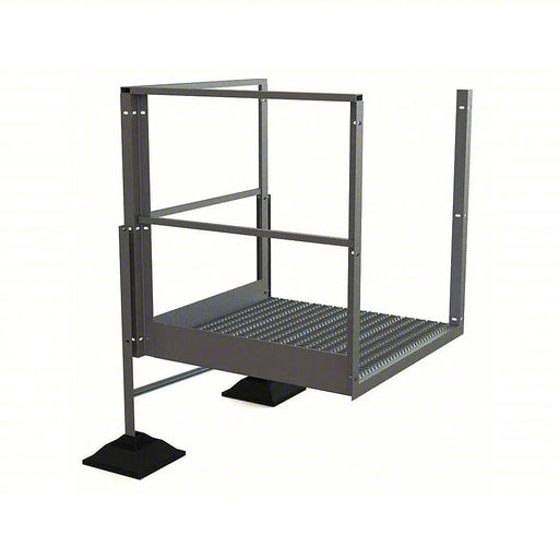 Ballymore Tri-Arc Turn Platform: 17 1/2 in Vertical Clearance, 62 in Overall Height, Serrated, 40 in Platform Lg Ballymore