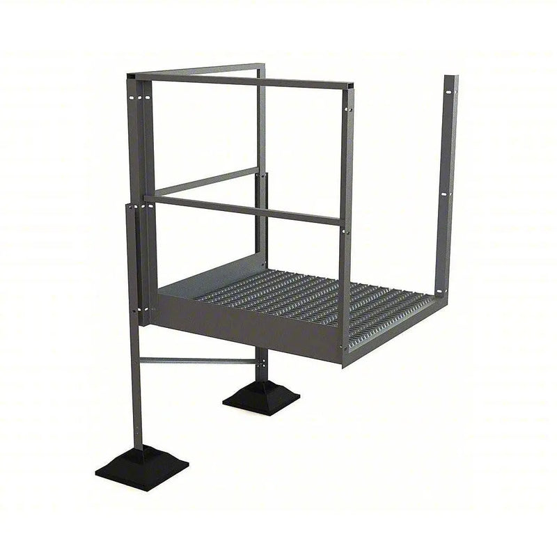Ballymore Tri-Arc Turn Platform: 27 1/2 in Vertical Clearance, 72 in Overall Height, Serrated, 40 in Platform Lg Ballymore