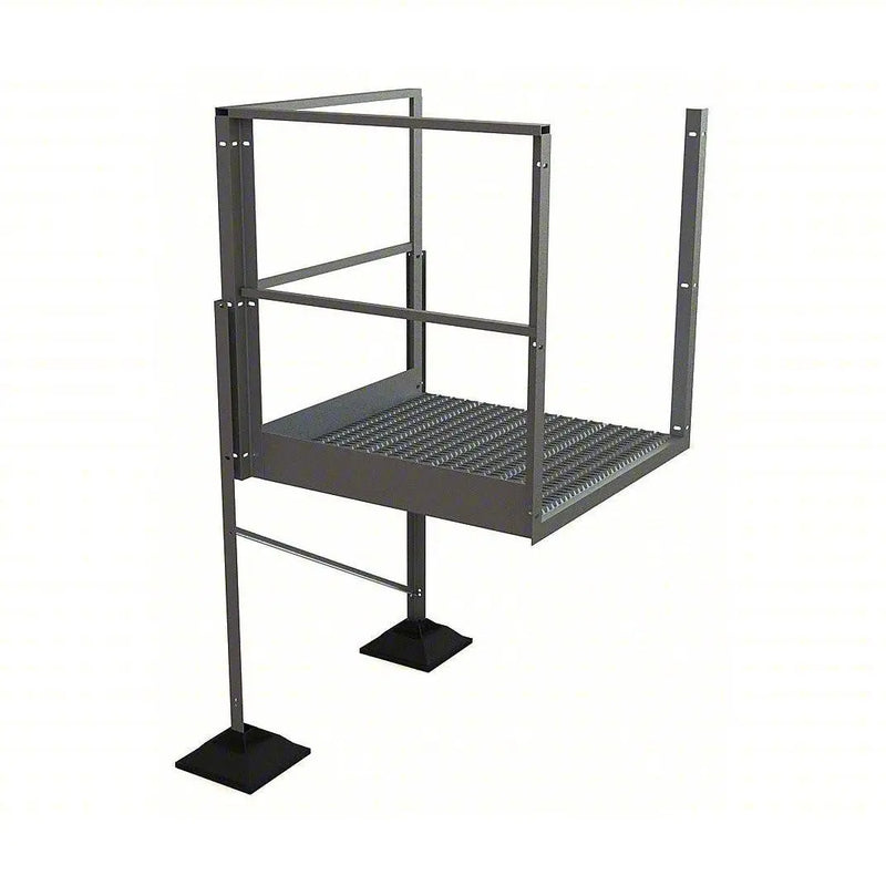 Ballymore Tri-Arc Turn Platform: 37 1/2 in Vertical Clearance, 82 in Overall Height, Serrated, 40 in Platform Lg Ballymore
