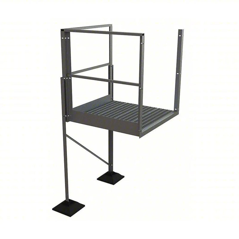 Ballymore Tri-Arc Turn Platform: 47 1/2 in Vertical Clearance, 92 in Overall Height, Serrated, 40 in Platform Lg Ballymore