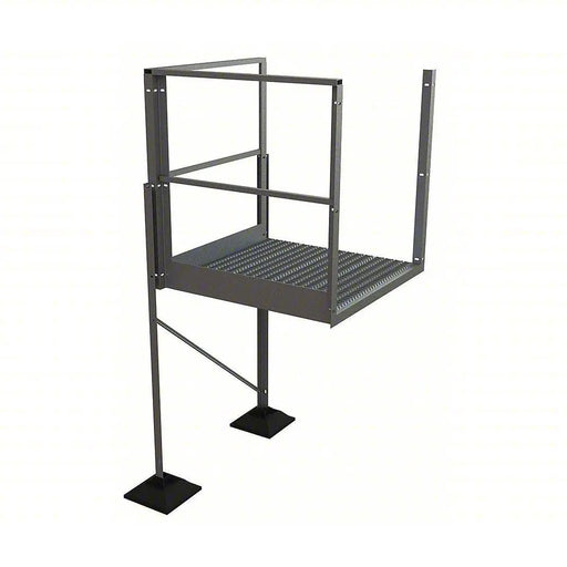 Ballymore Tri-Arc Turn Platform: 47 1/2 in Vertical Clearance, 92 in Overall Height, Serrated, 40 in Platform Lg Ballymore