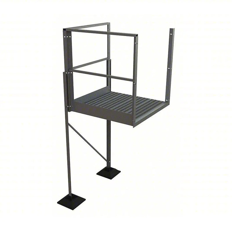 Ballymore Tri-Arc Turn Platform: 57 1/2 in Vertical Clearance, 102 in Overall Height, Serrated, 40 in Platform Lg Ballymore