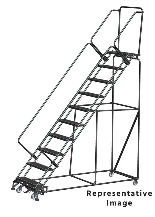 Ballymore Weight-Actuated Slope-Walk Steel Rolling Ladder — Abrasive Mat Ballymore