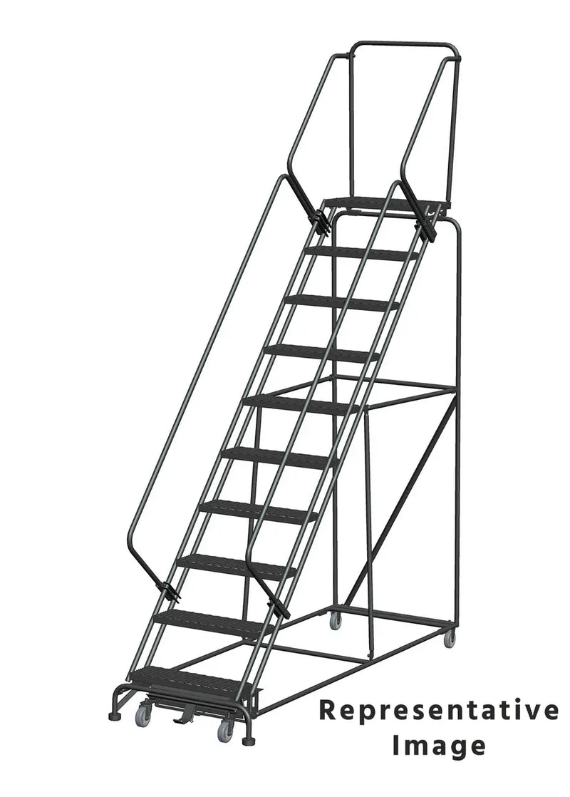 Ballymore Weight-Actuated Slope-Walk Steel Rolling Ladder — Expanded Metal Ballymore