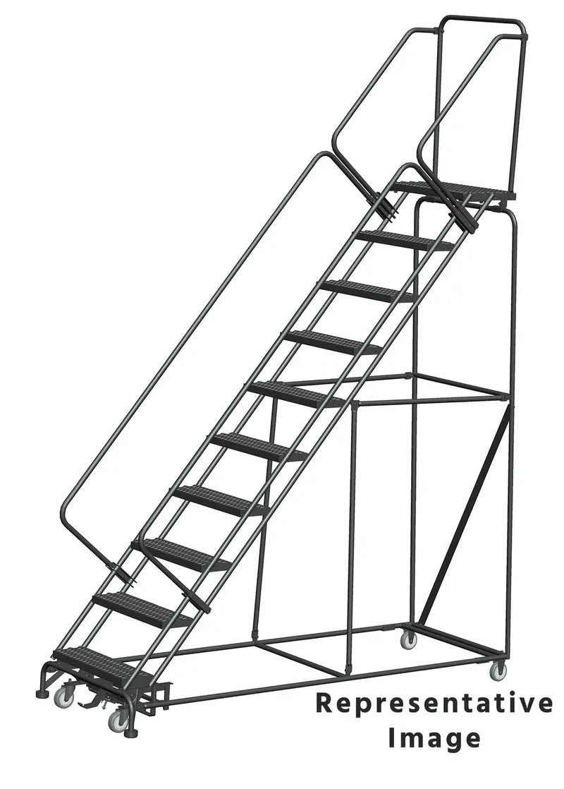 Ballymore Weight-Actuated Slope-Walk Steel Rolling Ladder — Grip-Strut Ballymore