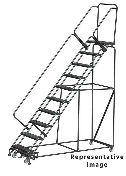 Ballymore Weight-Actuated Slope-Walk Steel Rolling Ladder — Grip-Strut Ballymore